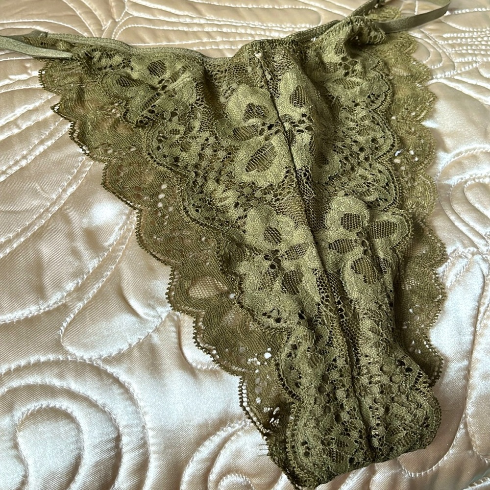 Victoria’s Secret green lace bikini panties